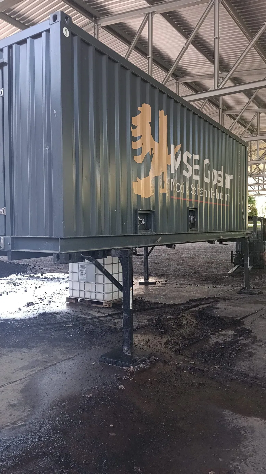 Mobile MSB-Containeranlage am Standort der Bauüberbrückung.