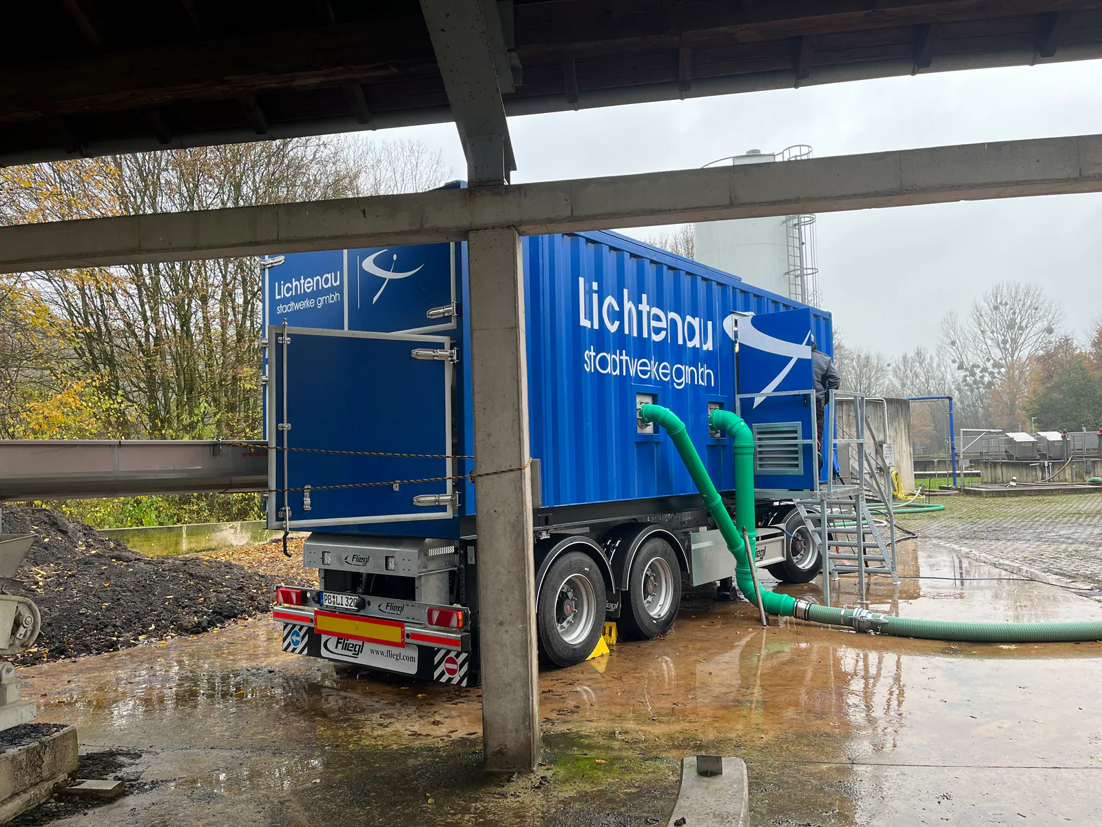 Mobile Containeranlage im angeschlossenen Betrieb.