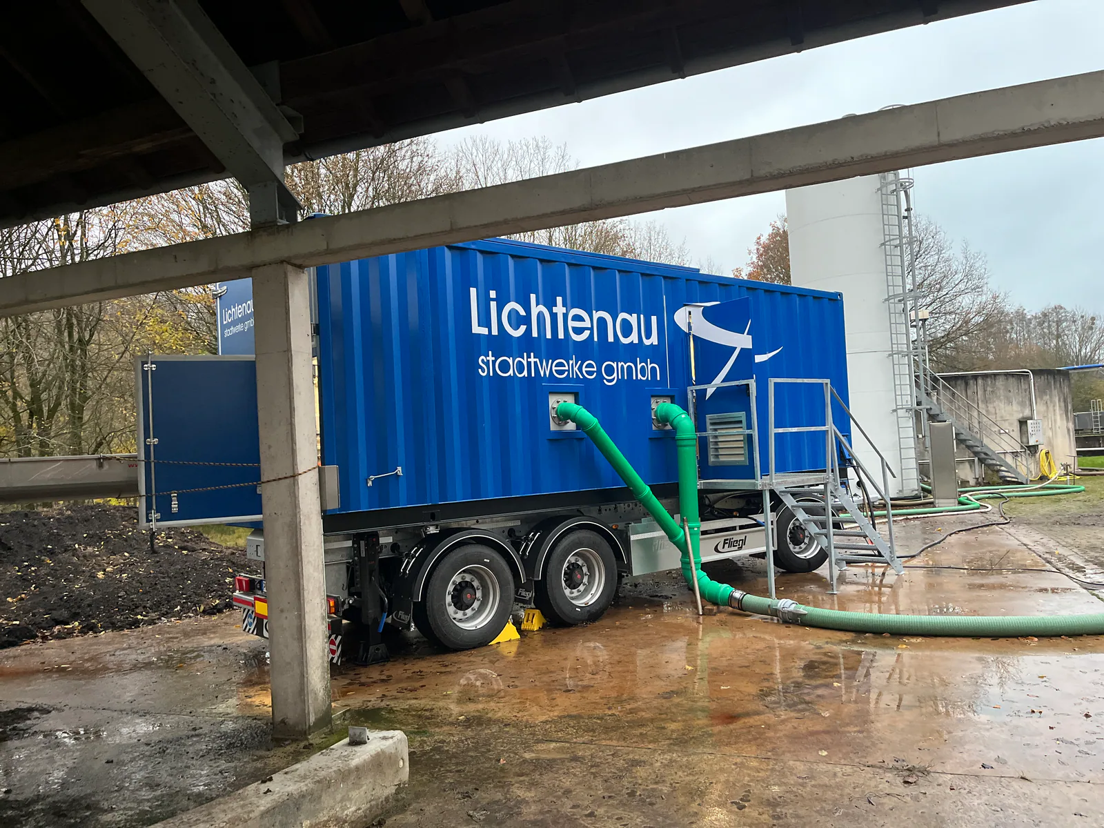 Seitenansicht der Anlage am Einsatzort.